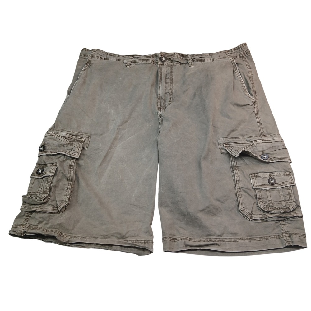 BKE Cruz Athletic Fit Cargo Shorts Mens 38 Mermaid Green Grey Cotton Blend B5791